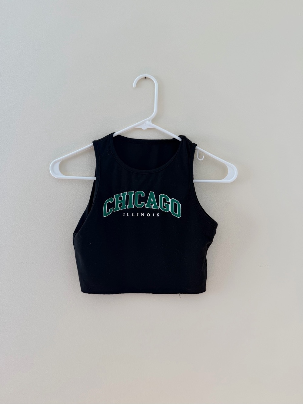Chicago Illinois Black Crop Tank Top